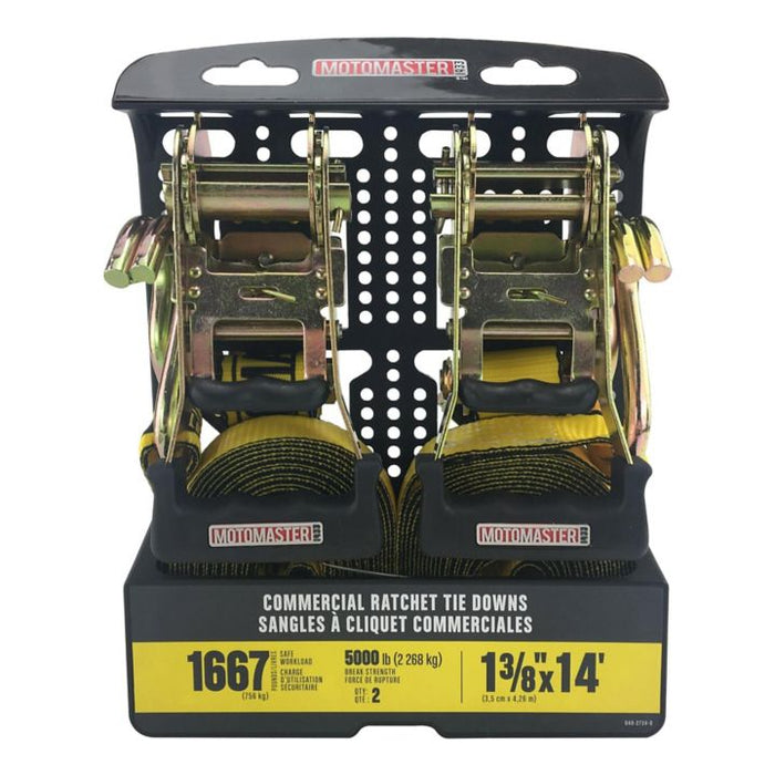 CA159 5,000-lb Padded D-Handle Ratchet Tie Down Straps, 1.5-in x 14-ft , 2-pk