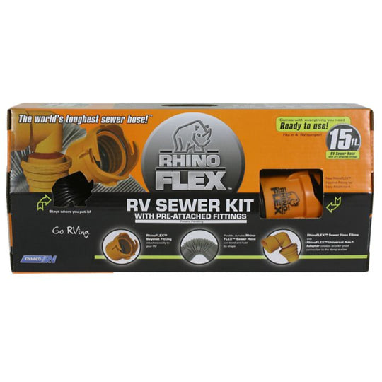 39760 Rhino Flex RV Sewer Kit, 15-ft.