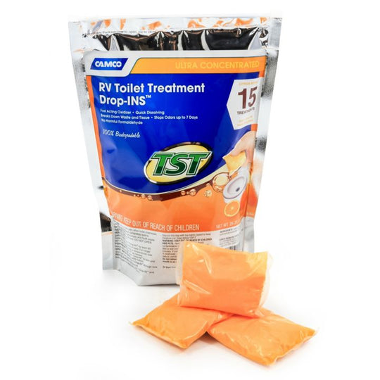 41180 Camco TST Orange Drop-In Tabs Concentrated RV Holding Tank Treatment, 15-pk