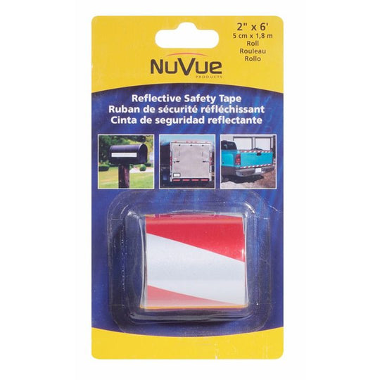 2604 NuVue Barrel Stripe Reflective Tape Roll, Red/White, 6-ft