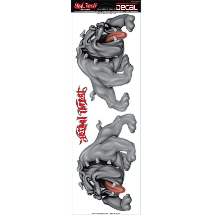 0412591 Lethal Threat Side View Bulldog Banner Decals, 6-in x 18-in