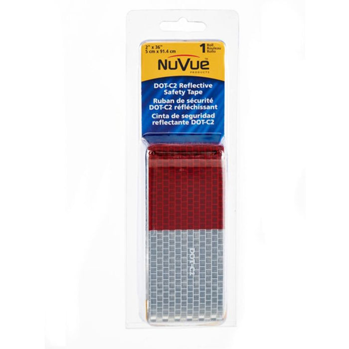 2603 Reflective Safety Tape Roll, Red/White, 2 x 36-in