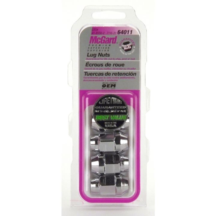 64011 McGard 64011 Lug Nuts Set, Bulge Cone Seat, 4-pc
