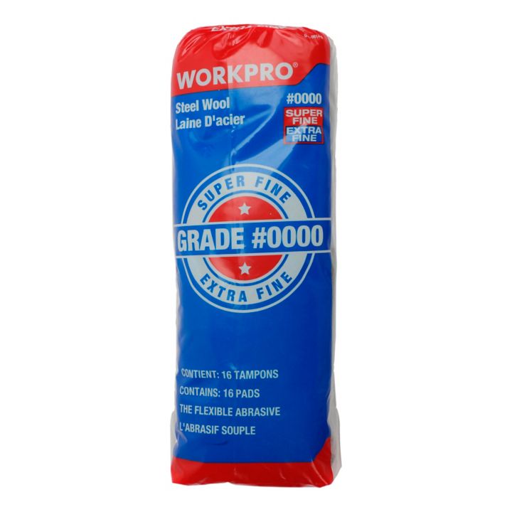 225460 WorkproSteel Wool Pads, #0000, 16-pk