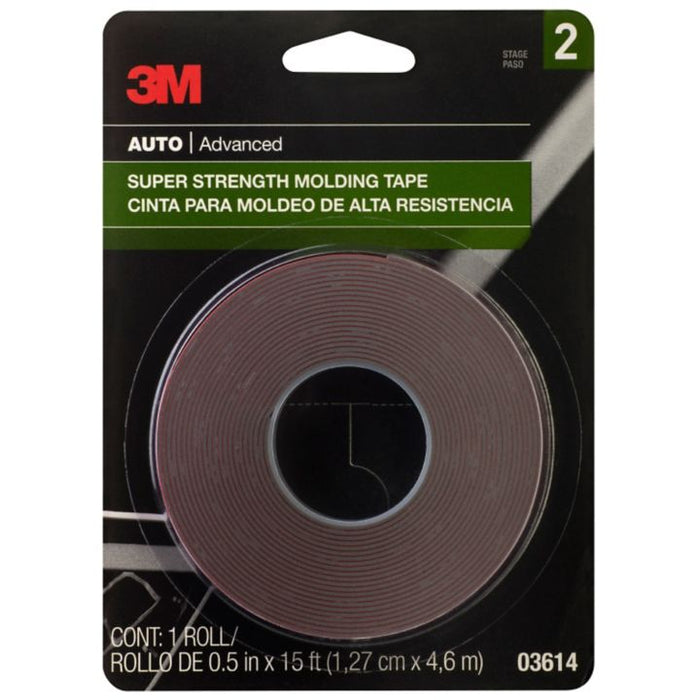 03614C 3M Auto Molding Tape, 1/2-in x 15-ft