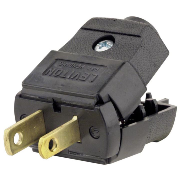 183-6BK-BOX Leviton Light Duty Plug, 00101-0EP