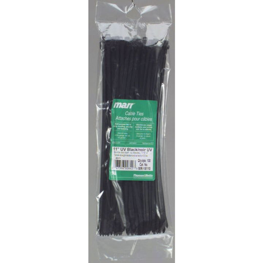 MR-15110 11-in Cable Ties, Black, 100-pk