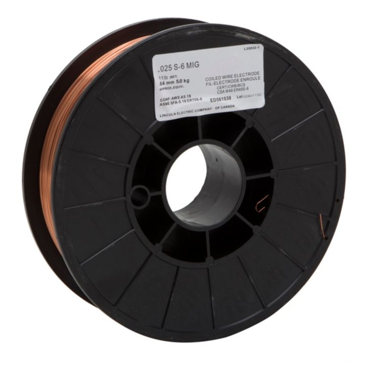 ED015790 Lincoln Electric S-6 0.025-in Solid MIG Wire- 11lb