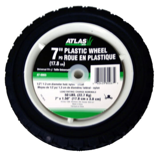 RA0401 Atlas Plastic Lawn Mower Wheel, 7 x 1.5-in