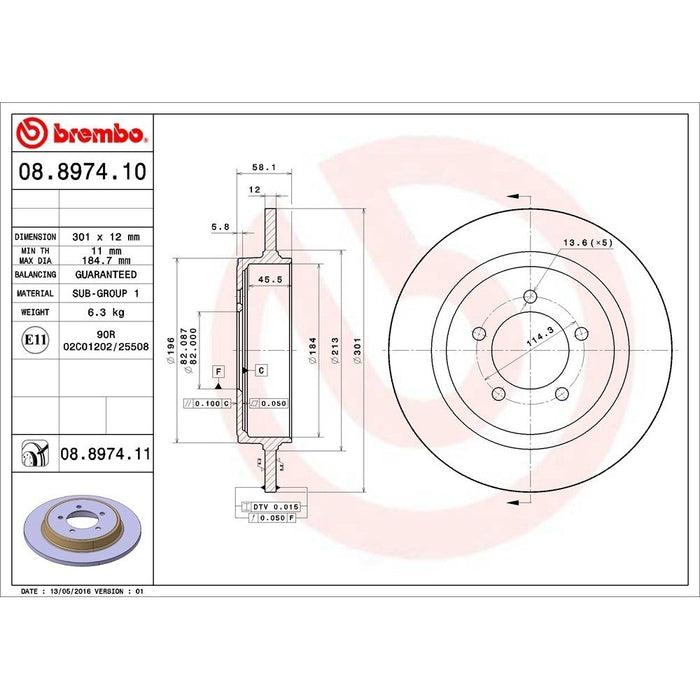 08.8974.11 Brembo Brake Rotor