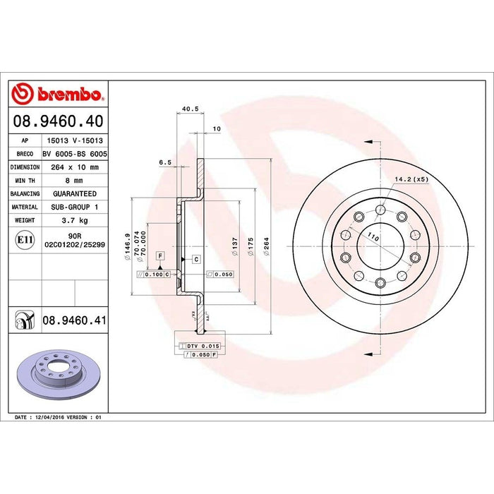 08.9460.41 Brembo Brake Rotor