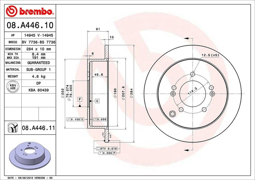 08.A446.11 Brembo Brake Rotor