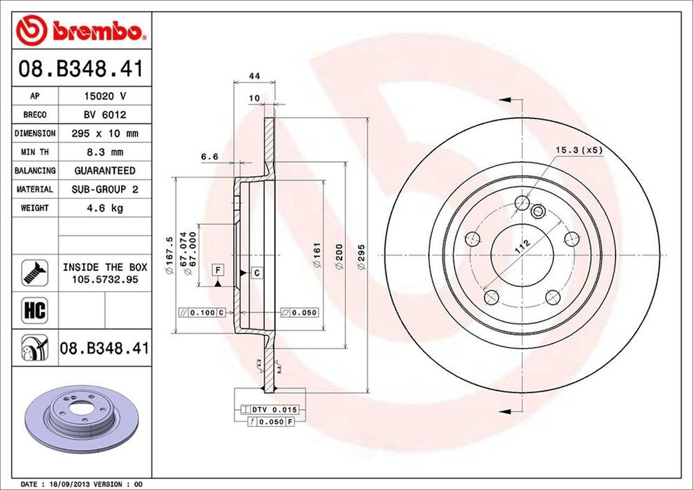 08.B348.41 Brembo Brake Rotor