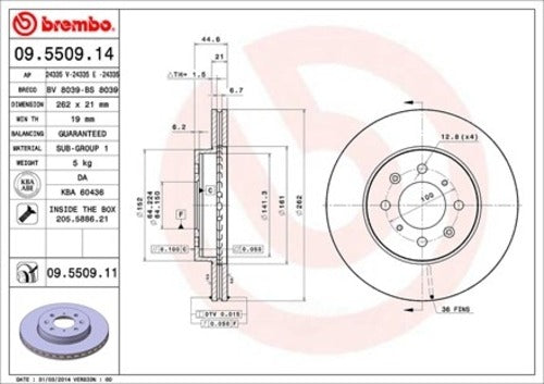 09.5509.11 Brembo Brake Rotor