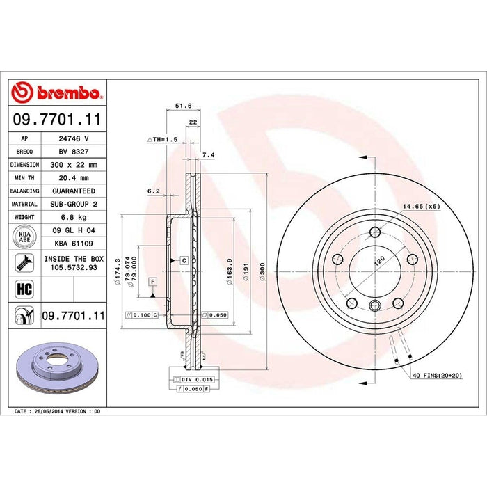 09.7701.11 Brembo Brake Rotor