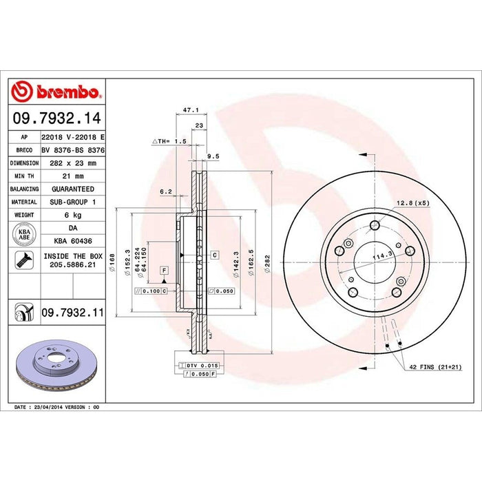 09.7932.11 Brembo Brake Rotor