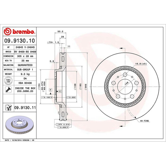 09.9130.11 Brembo Brake Rotor