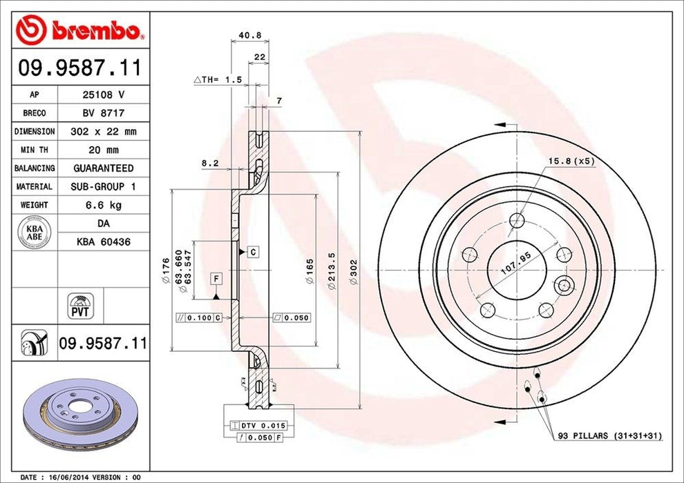 09.9587.11 Brembo Brake Rotor