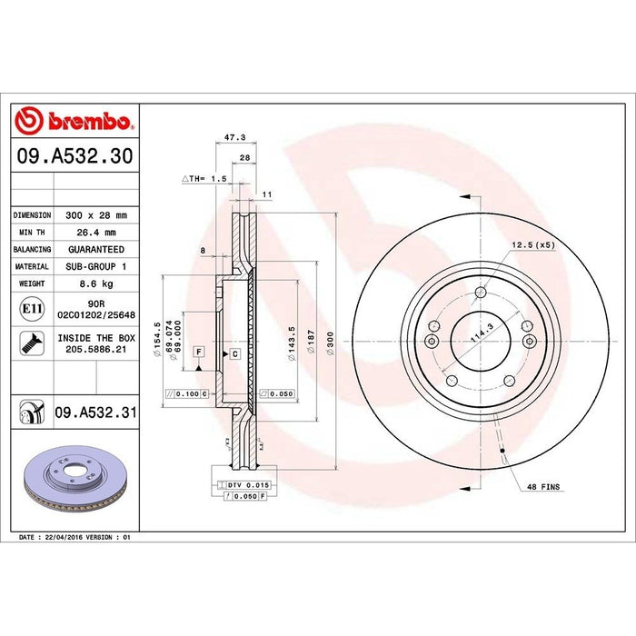09.A532.31 Brembo Brake Rotor