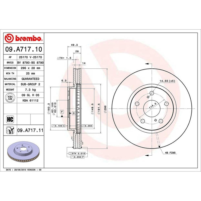 09.A717.11 Brembo Brake Rotor