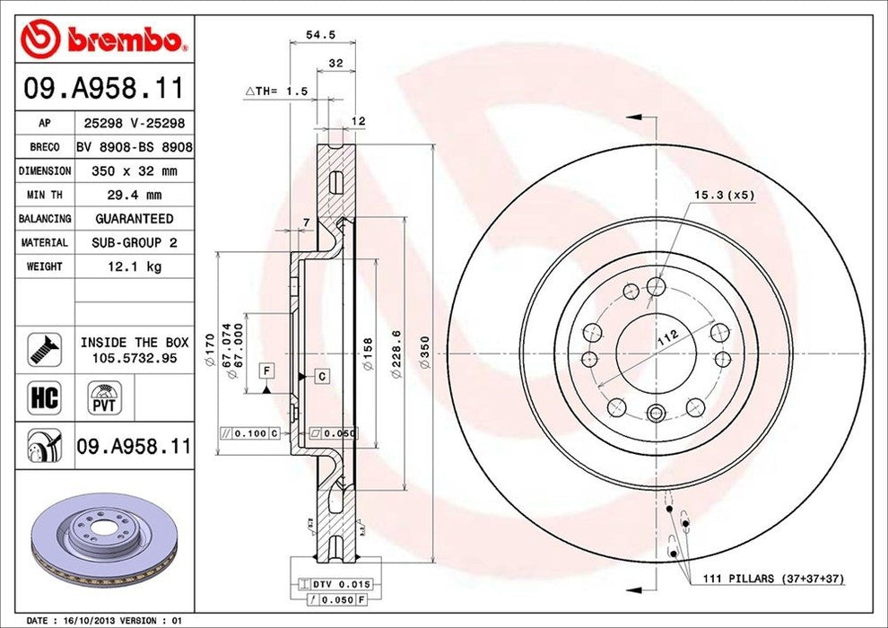 09.A958.11 Brembo Brake Rotor