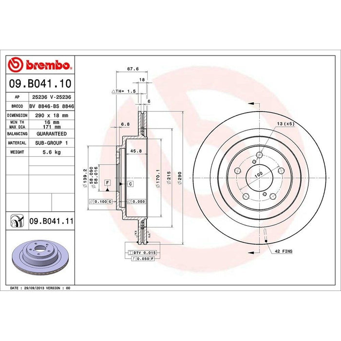 09.B041.11 Brembo Brake Rotor