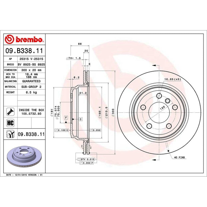 09.B338.11 Brembo Brake Rotor