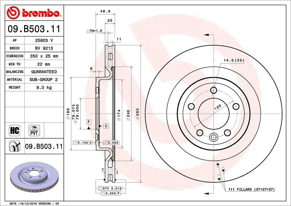 09.B503.11 Brembo Brake Rotor