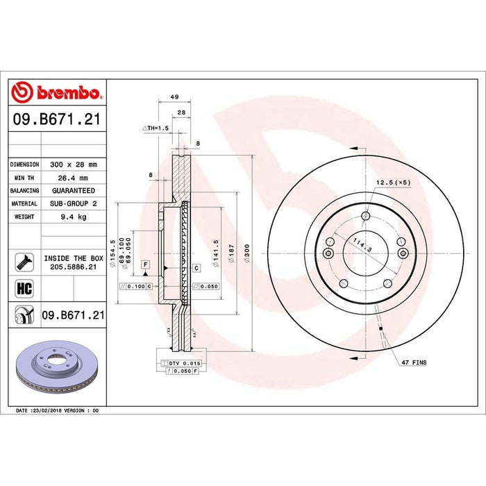 09.B671.21 Brembo Brake Rotor