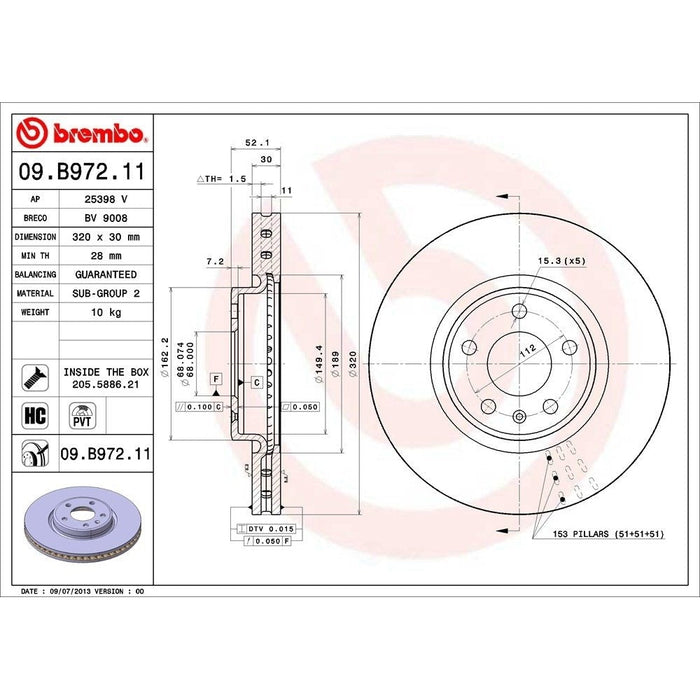 09.B972.11 Brembo Brake Rotor