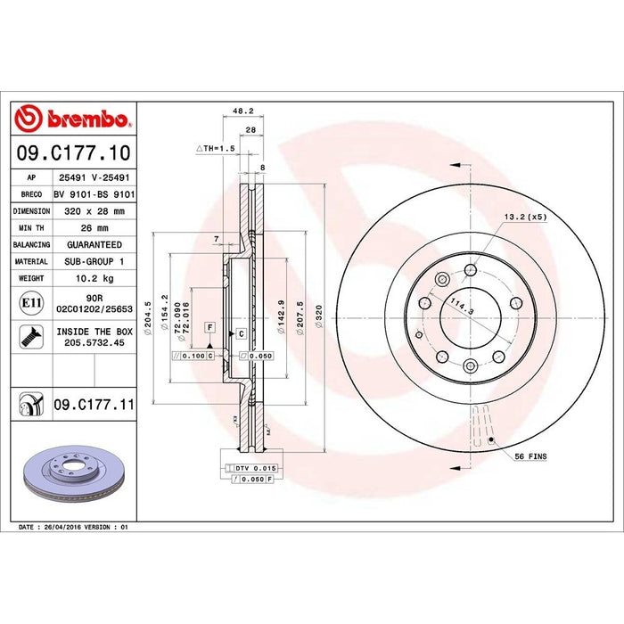 09.C177.11 Brembo Brake Rotor