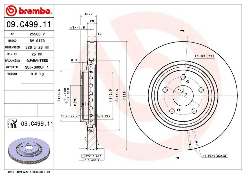 09.C499.11 Brembo Brake Rotor