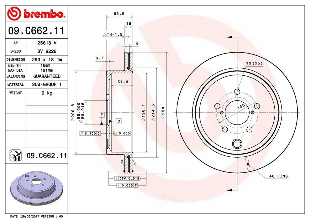 09.C662.11 Brembo Brake Rotor