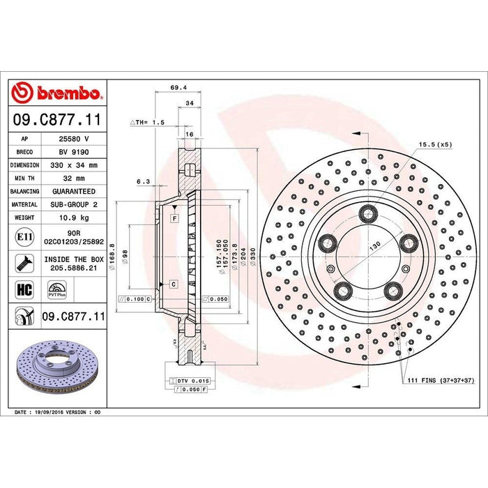 09.C877.11 Brembo Brake Rotor