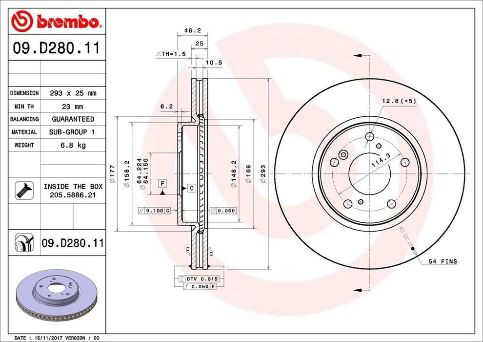 09.D280.11 Brembo Brake Rotor