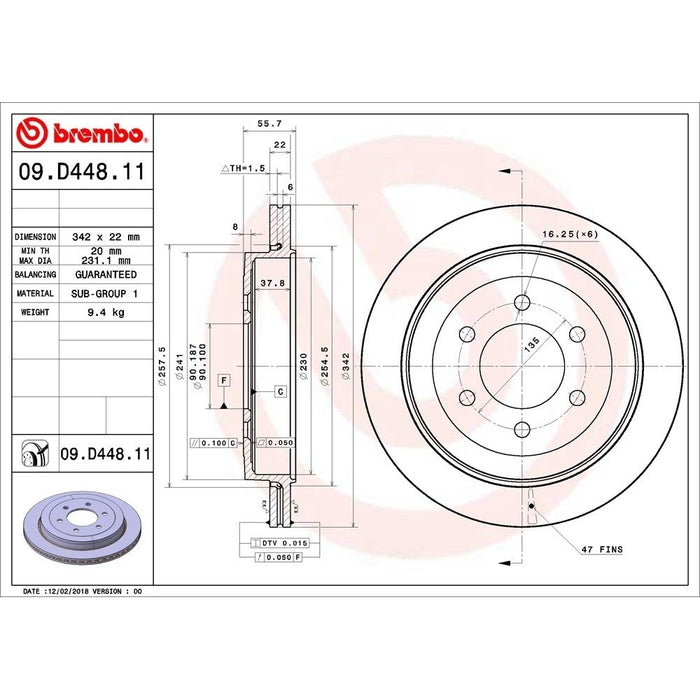 09.D448.11 Brembo Brake Rotor