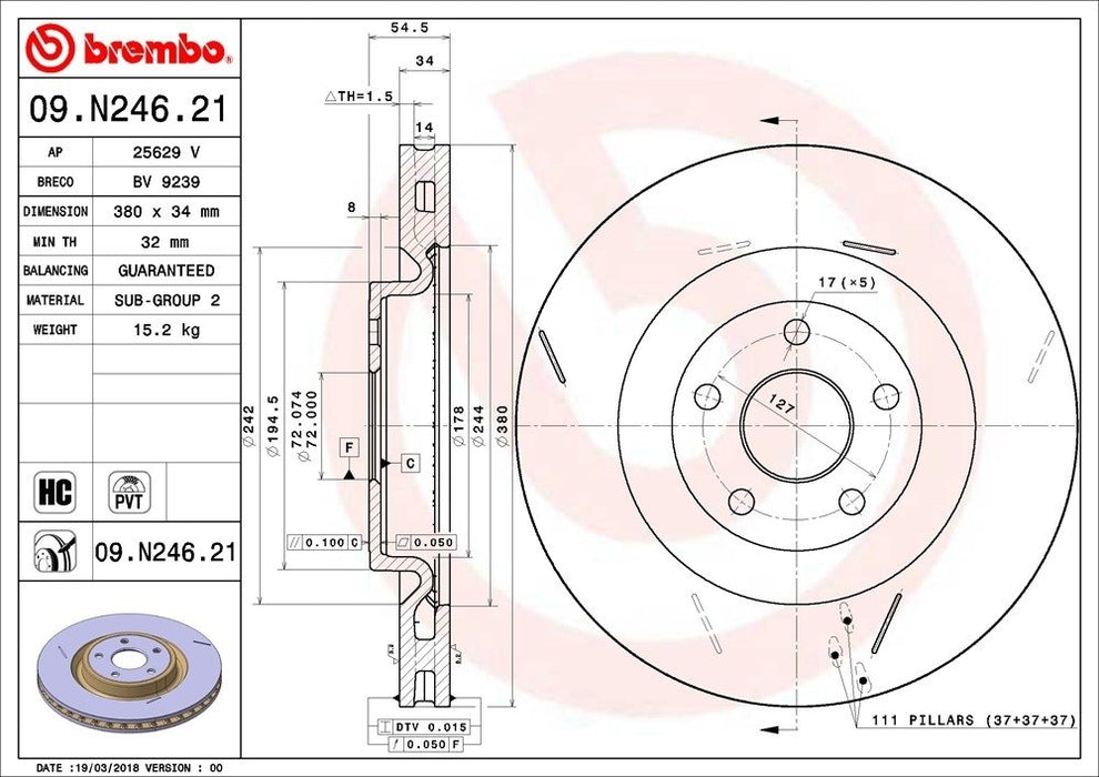 09.N246.21 Brembo Brake Rotor