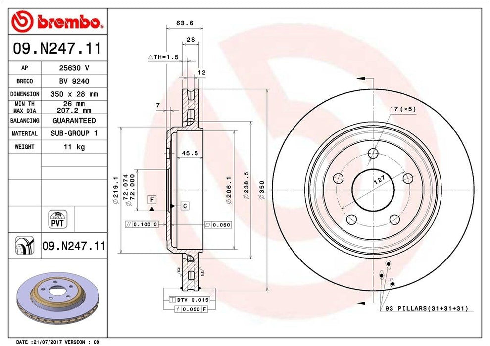 09.N247.11 Brembo Brake Rotor