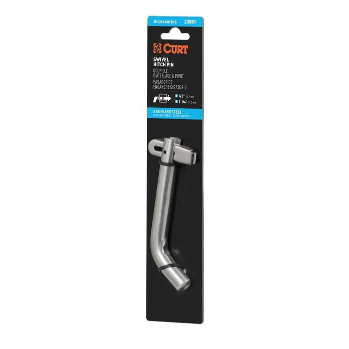 23581 1/2 Swivel Hitch Pin (1-1/4 Receiver, Stainless, Packaged)