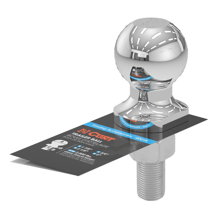 40063 1-7/8 Trailer Ball (3/4 x 2-1/8 Shank, 2,000 lb, Chrome)