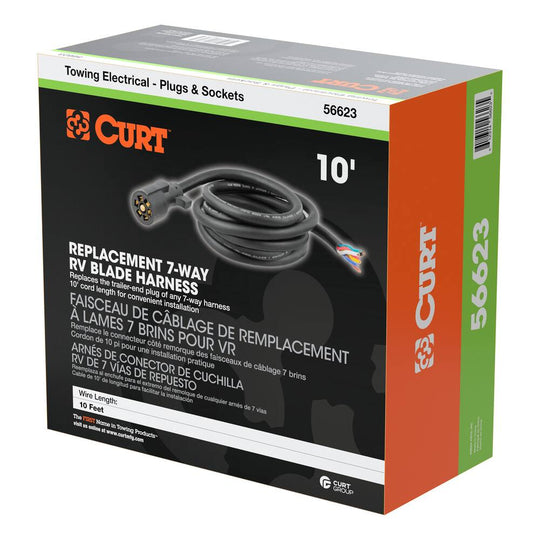 56603 10' Replacement 7-Way RV Blade Harness (Trailer Side)