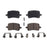 A set of four BFD1160CR ProSeries OE Brake Pads with metal clips arranged on a white background.