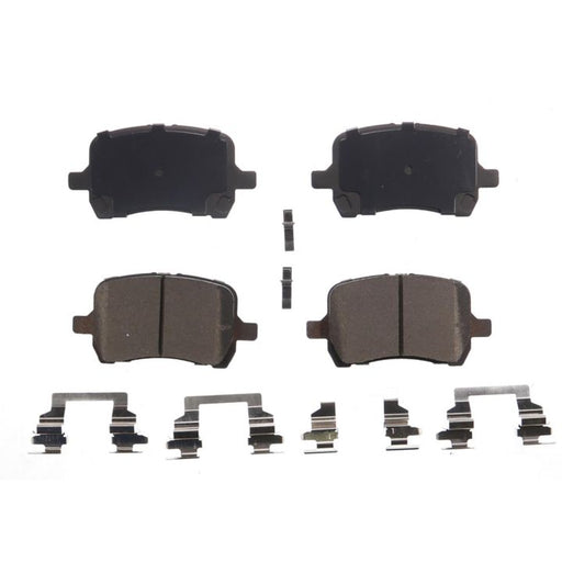 A set of four BFD1160CR ProSeries OE Brake Pads with metal clips arranged on a white background.