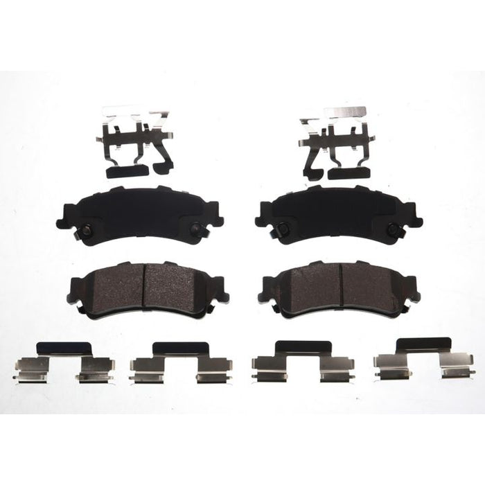 BFD792BCR ProSeries OE Brake Pads and hardware set arranged neatly on a white background.