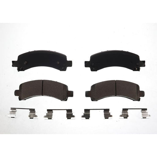 BFD974CR ProSeries OE Brake Pads and hardware set arranged on a white background.