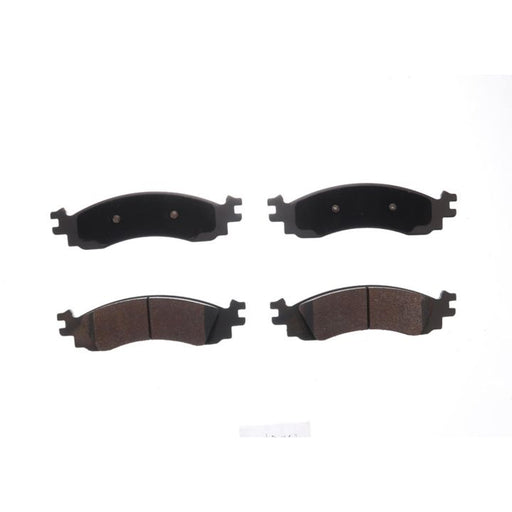Four black BFD1158CR ProSeries OE Brake Pads, two with a metal backplate and two showing friction material.
