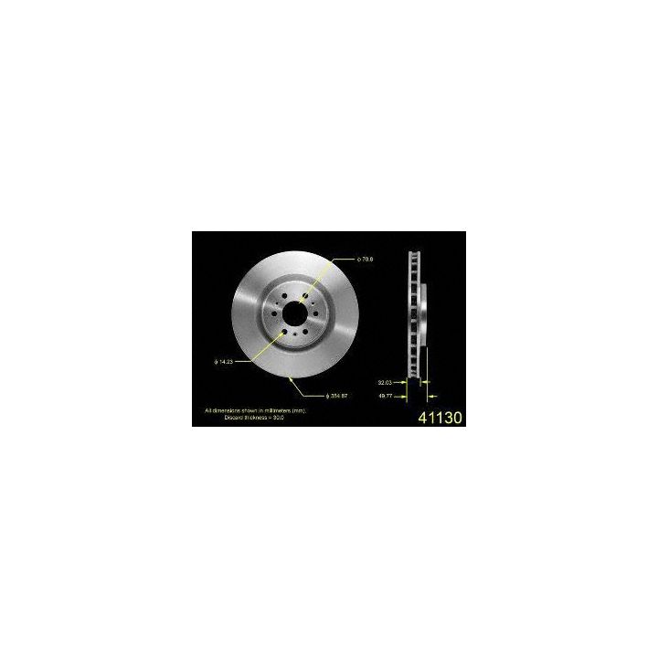 Diagram of the 41130 Pro-Series OE Brake Rotor with measurements on a black background.