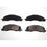 The BFD1399SM ProSeries OE Brake Pads are presented in a formation, with four black pads arranged against a white background; two are positioned side by side at the top and two at the bottom.