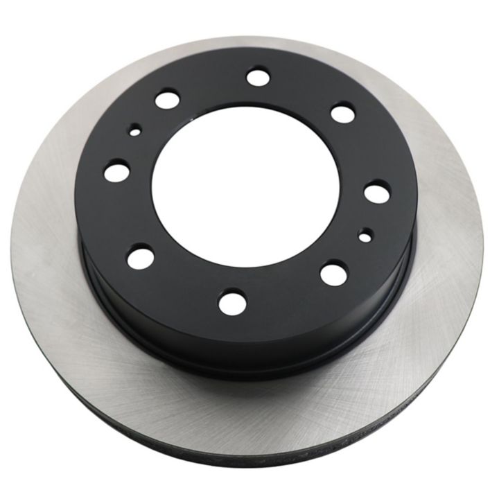 Close-up of the C06957 ProSeries OE+ Brake Rotor featuring a black center and multiple circular holes around the edge for mounting.