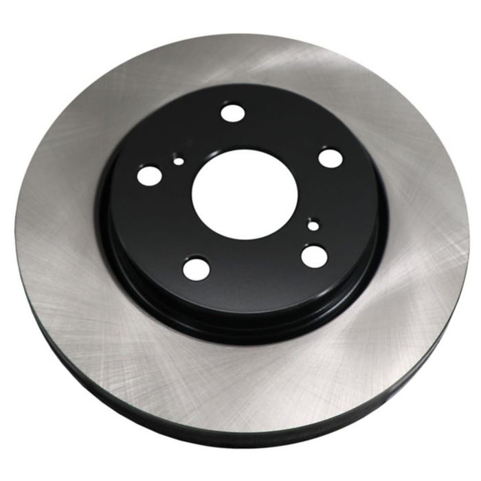 The C07046 ProSeries OE+ Brake Rotor is a metal car brake disc featuring a black center and drilled holes for mounting.